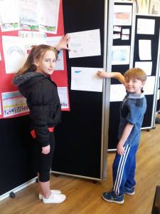 Children show of their Art of what they do and do not like in Aireborough. 