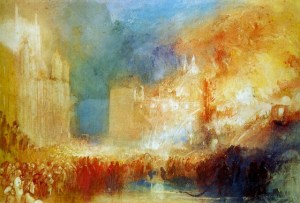 J M W Turner 1835 - The Day the Houses of Parliament Burnt Down 